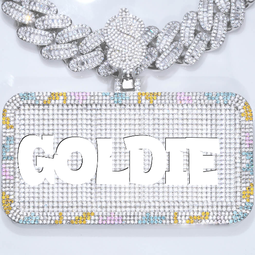 CUSTOM LETTER NECKLACE 3D COLORFUL SQUARE