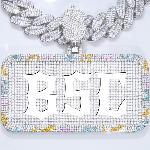 CUSTOM LETTER NECKLACE 3D COLORFUL SQUARE