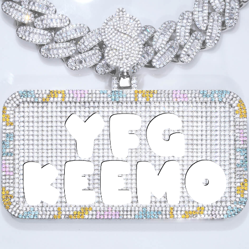 CUSTOM LETTER NECKLACE 3D COLORFUL SQUARE