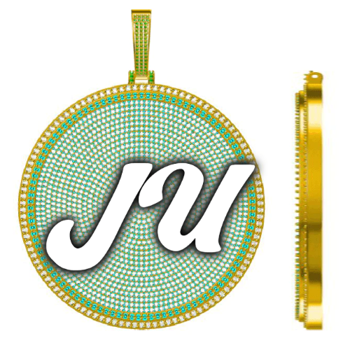 CUSTOM LETTER NECKLACE 3D BIG DISC