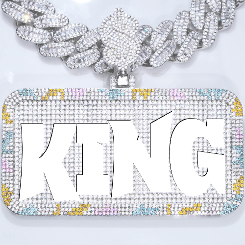 CUSTOM LETTER NECKLACE 3D COLORFUL SQUARE