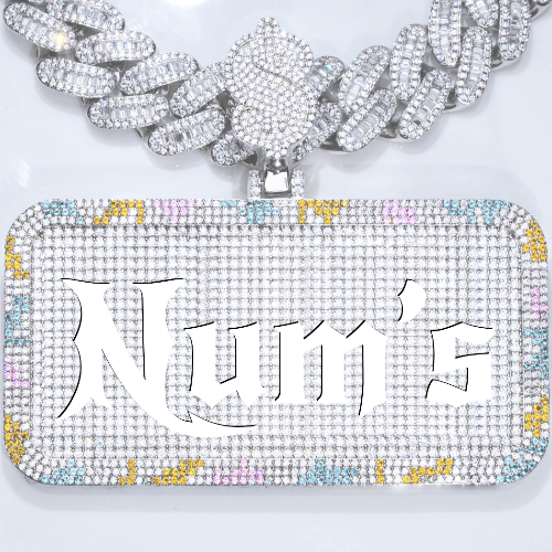 CUSTOM LETTER NECKLACE 3D COLORFUL SQUARE