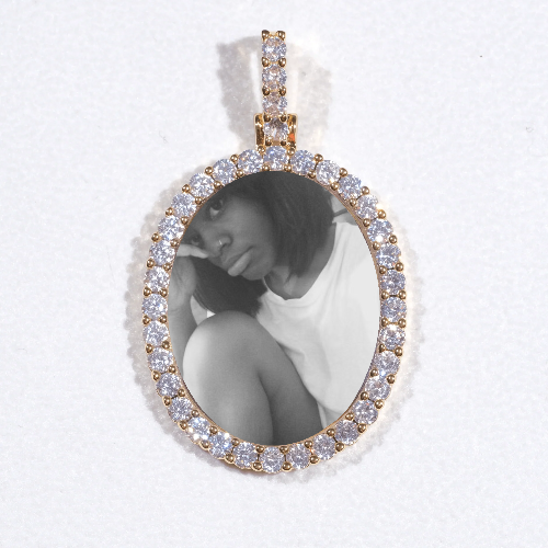 3D Oval Custom Picture Pendant