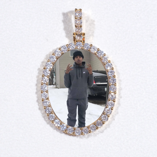 3D Oval Custom Picture Pendant
