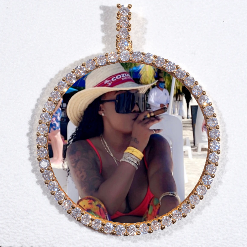 LARGE 3D CIRCLE CUSTOM PICTURE PENDANT