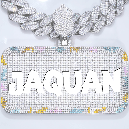 CUSTOM LETTER NECKLACE 3D COLORFUL SQUARE