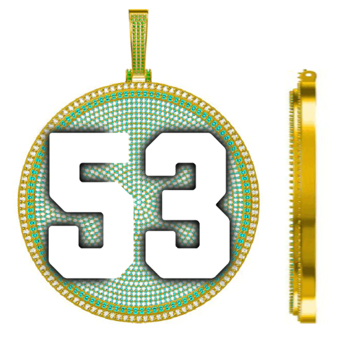 CUSTOM LETTER NECKLACE 3D BIG DISC