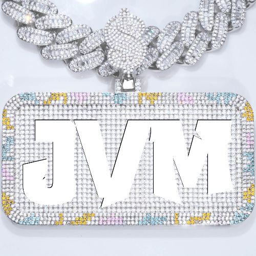 CUSTOM LETTER NECKLACE 3D COLORFUL SQUARE