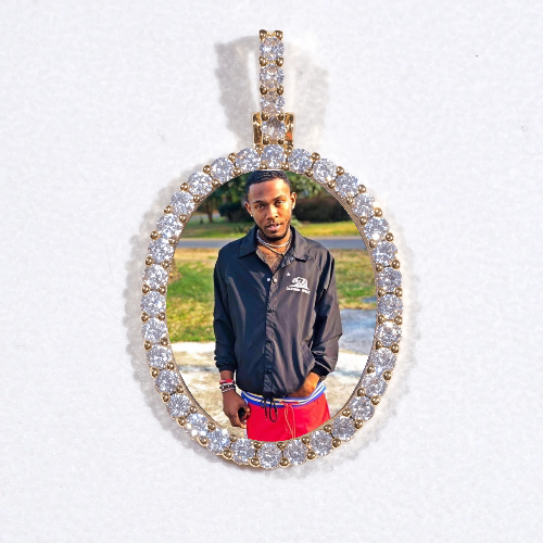 3D Oval Custom Picture Pendant