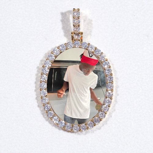 3D Oval Custom Picture Pendant