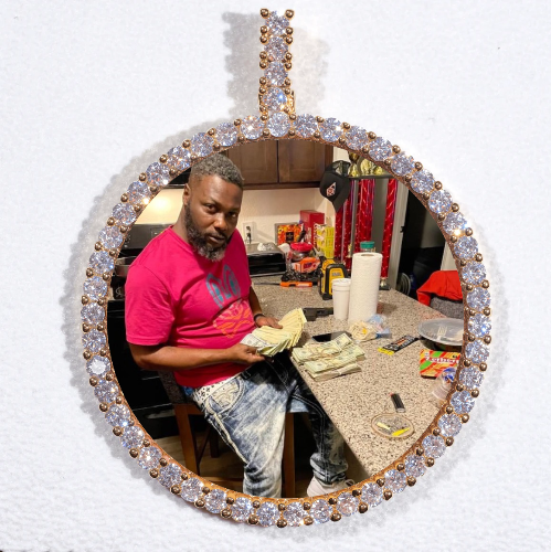 LARGE 3D CIRCLE CUSTOM PICTURE PENDANT