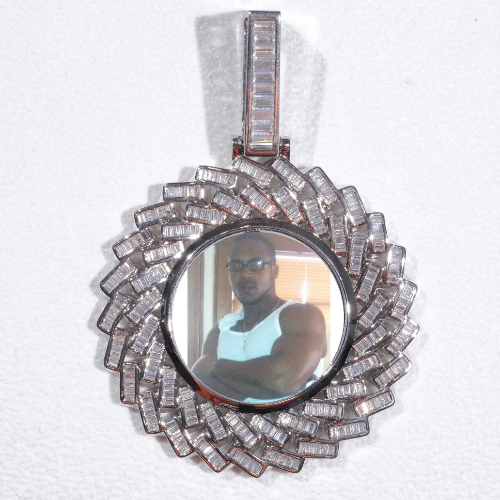 Large 3D Baguette Custom Picture Pendant