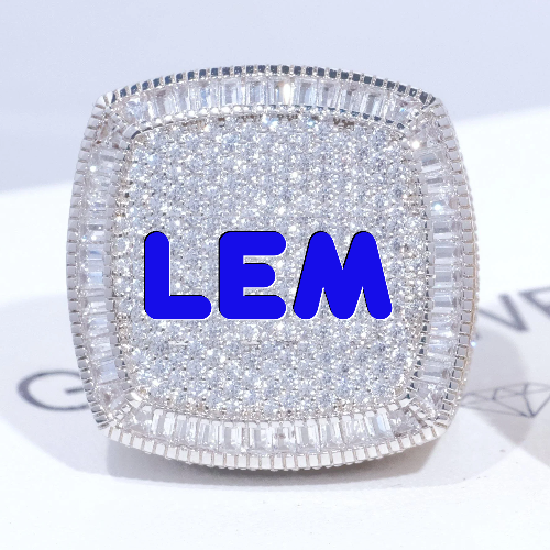 CUSTOM LETTER 3D ICED RING