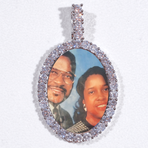 Large 3D Oval Custom Picture Pendant