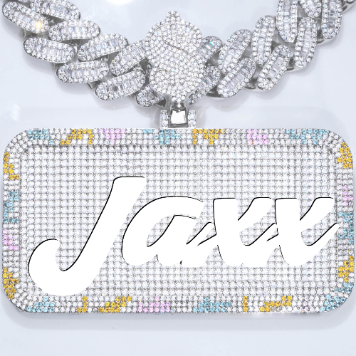 CUSTOM LETTER NECKLACE 3D COLORFUL SQUARE