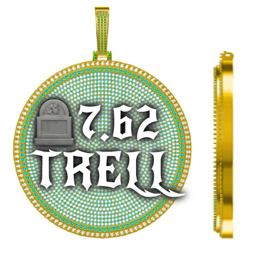 CUSTOM LETTER NECKLACE 3D BIG DISC