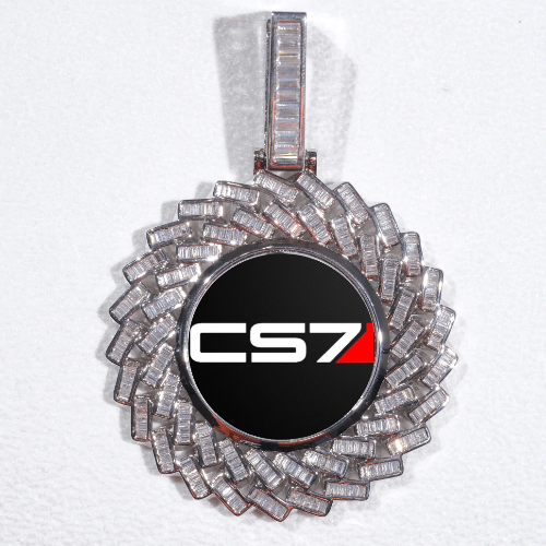 Large 3D Baguette Custom Picture Pendant