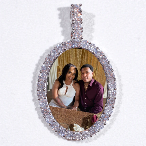 Large 3D Oval Custom Picture Pendant