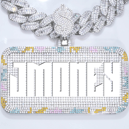 CUSTOM LETTER NECKLACE 3D COLORFUL SQUARE
