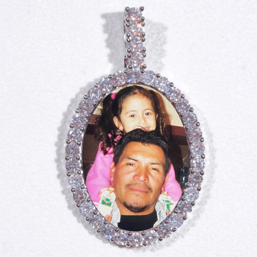 Large 3D Oval Custom Picture Pendant