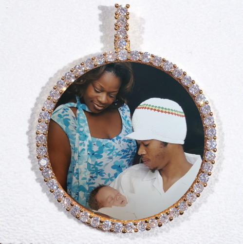 LARGE 3D CIRCLE CUSTOM PICTURE PENDANT