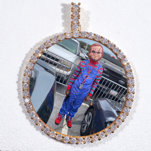 LARGE 3D CIRCLE CUSTOM PICTURE PENDANT