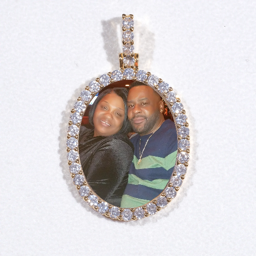 3D Oval Custom Picture Pendant