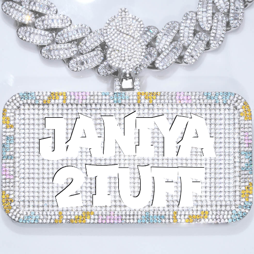 CUSTOM LETTER NECKLACE 3D COLORFUL SQUARE
