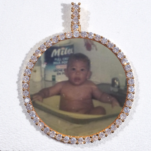LARGE 3D CIRCLE CUSTOM PICTURE PENDANT