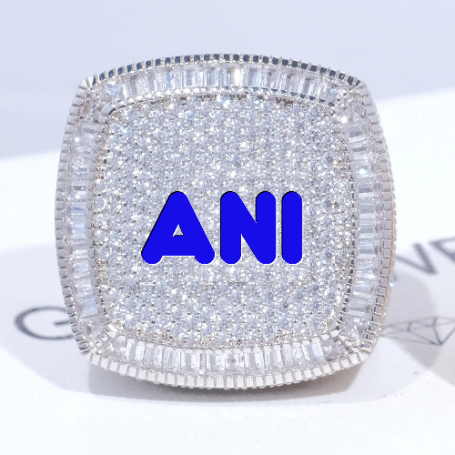 CUSTOM LETTER 3D ICED RING