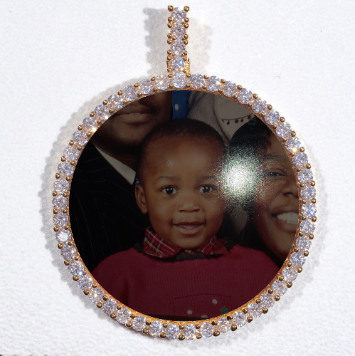 LARGE 3D CIRCLE CUSTOM PICTURE PENDANT