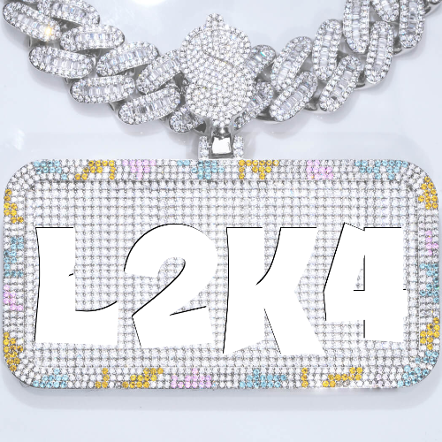 CUSTOM LETTER NECKLACE 3D COLORFUL SQUARE