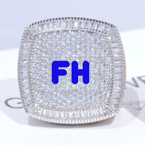 CUSTOM LETTER 3D ICED RING