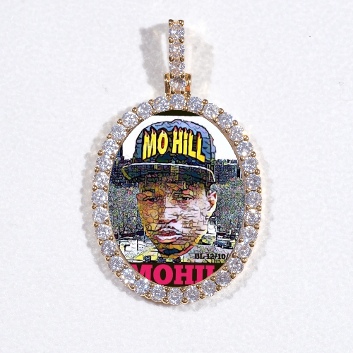 3D Oval Custom Picture Pendant
