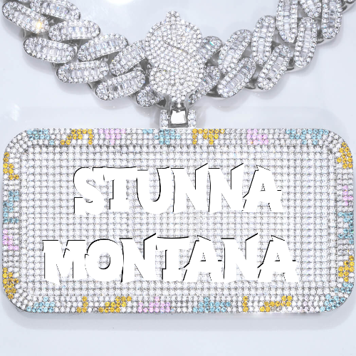 CUSTOM LETTER NECKLACE 3D COLORFUL SQUARE