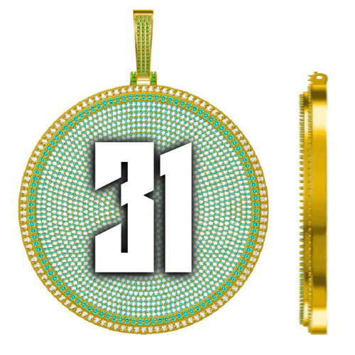 CUSTOM LETTER NECKLACE 3D BIG DISC
