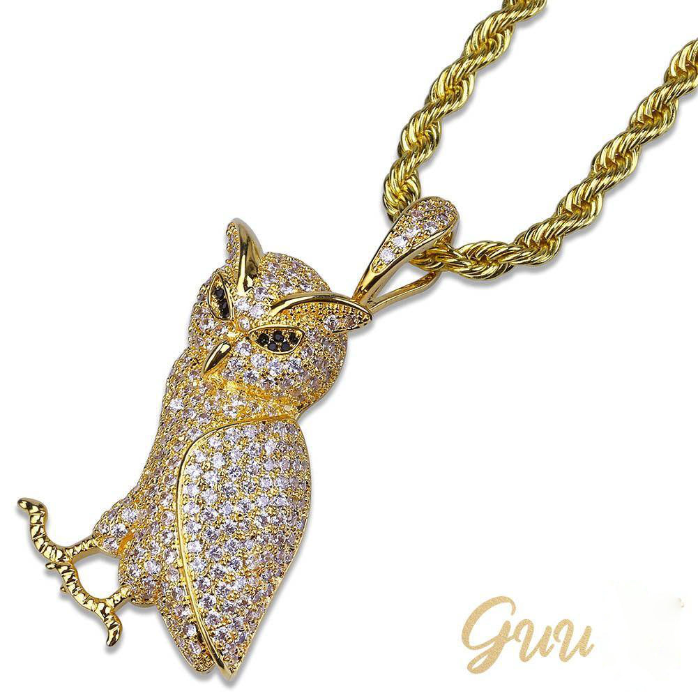 Iced 29mm  CZ   Gold-Plated Pendant &  Cuban Link Chain