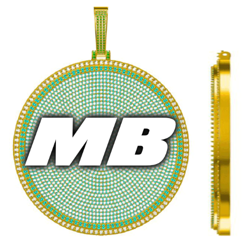 CUSTOM LETTER NECKLACE 3D BIG DISC