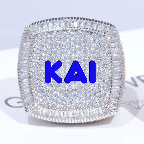 CUSTOM LETTER 3D ICED RING