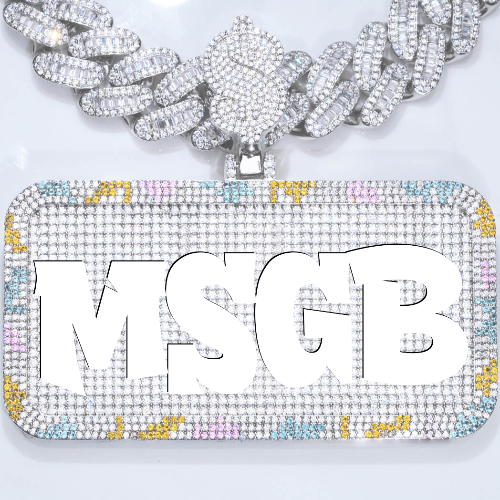 CUSTOM LETTER NECKLACE 3D COLORFUL SQUARE