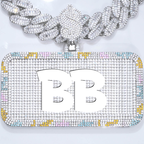 CUSTOM LETTER NECKLACE 3D COLORFUL SQUARE