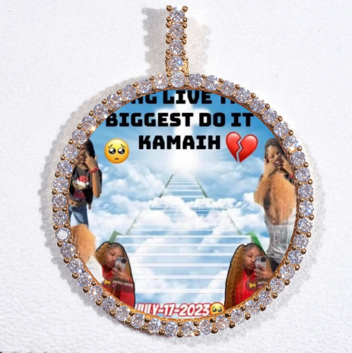 LARGE 3D CIRCLE CUSTOM PICTURE PENDANT