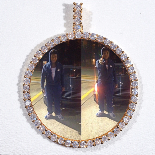 LARGE 3D CIRCLE CUSTOM PICTURE PENDANT