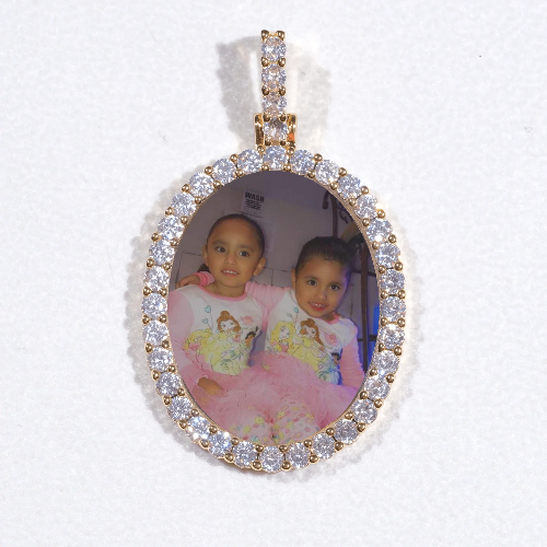 3D Oval Custom Picture Pendant