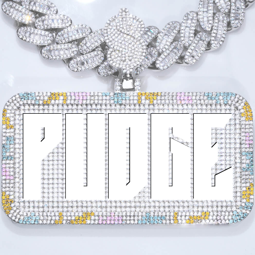 CUSTOM LETTER NECKLACE 3D COLORFUL SQUARE
