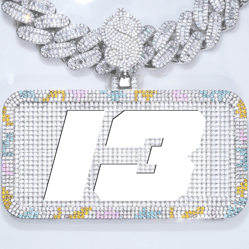CUSTOM LETTER NECKLACE 3D COLORFUL SQUARE