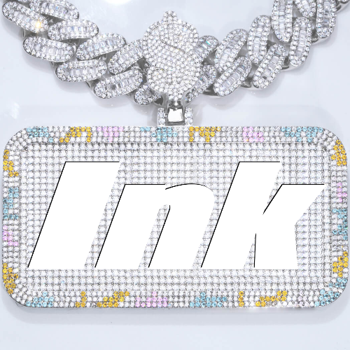 CUSTOM LETTER NECKLACE 3D COLORFUL SQUARE