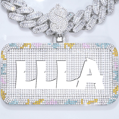 CUSTOM LETTER NECKLACE 3D COLORFUL SQUARE