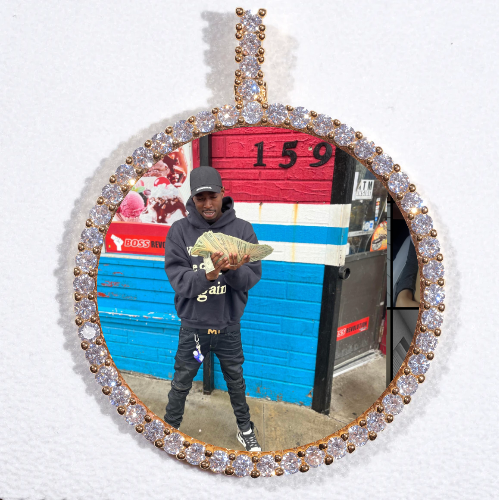 LARGE 3D CIRCLE CUSTOM PICTURE PENDANT