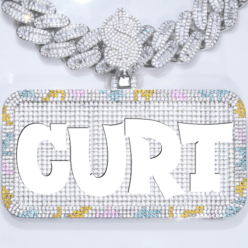 CUSTOM LETTER NECKLACE 3D COLORFUL SQUARE